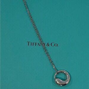 AUTH Tiffany & Co. Silver Infinity Circle Necklace
